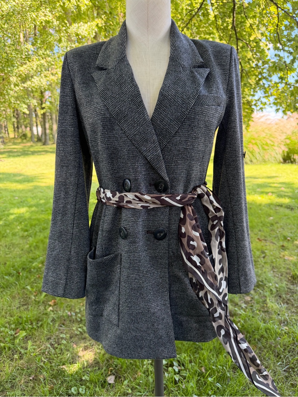CAbi Bond Blazer Jacket 3728 Plaid Womens Small